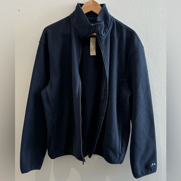 J. Crew navy blue fleece zip up jacket, medium - Picture 4 of 4
